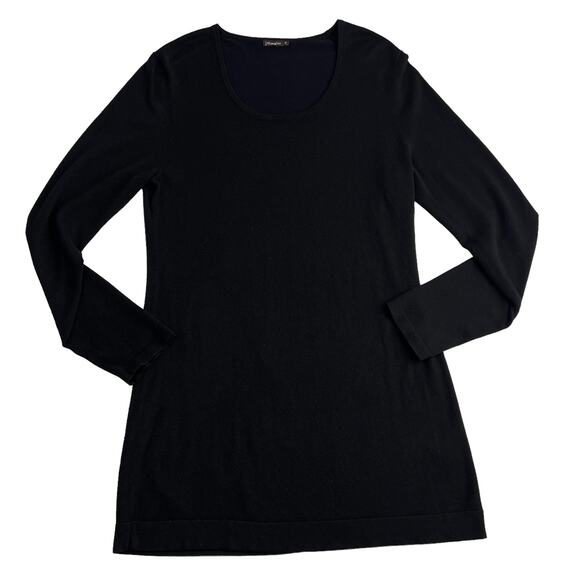 J McLaughlin Black Dress Size Medium Long Sleeve Cotton Blend Stretch Soft - Picture 4 of 12